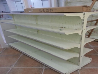 双面孔板货架，乳白色烤漆货架