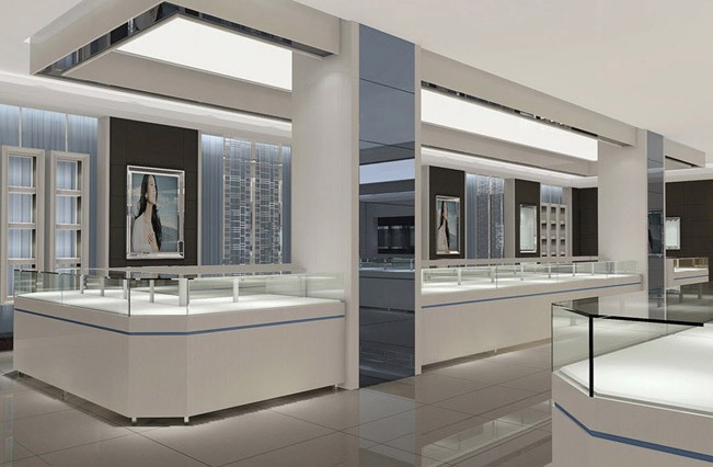 大型商场珠宝展柜效果图展示