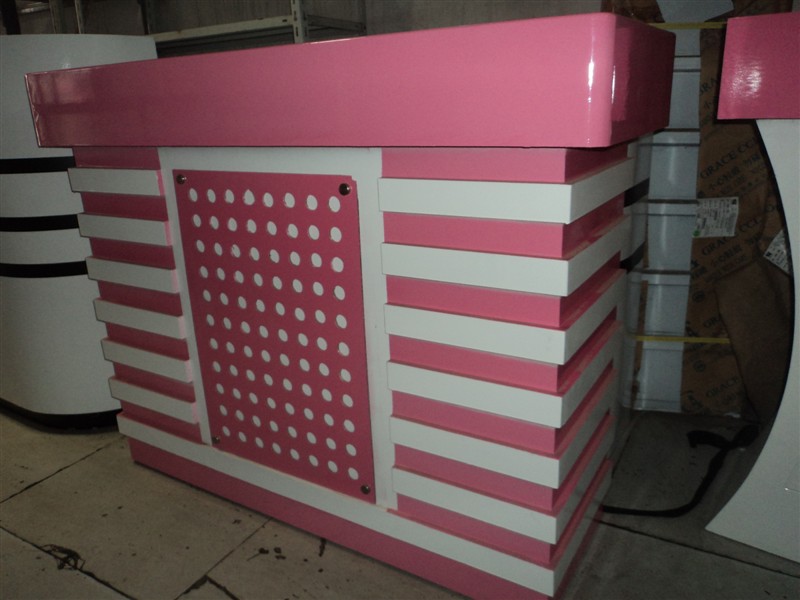 粉红色收银台1.2米现货，其他尺寸订做