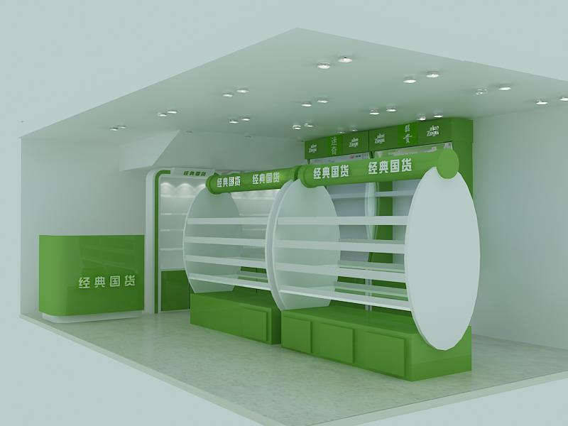 江西食品柜，纯绿色的食品展示柜案例