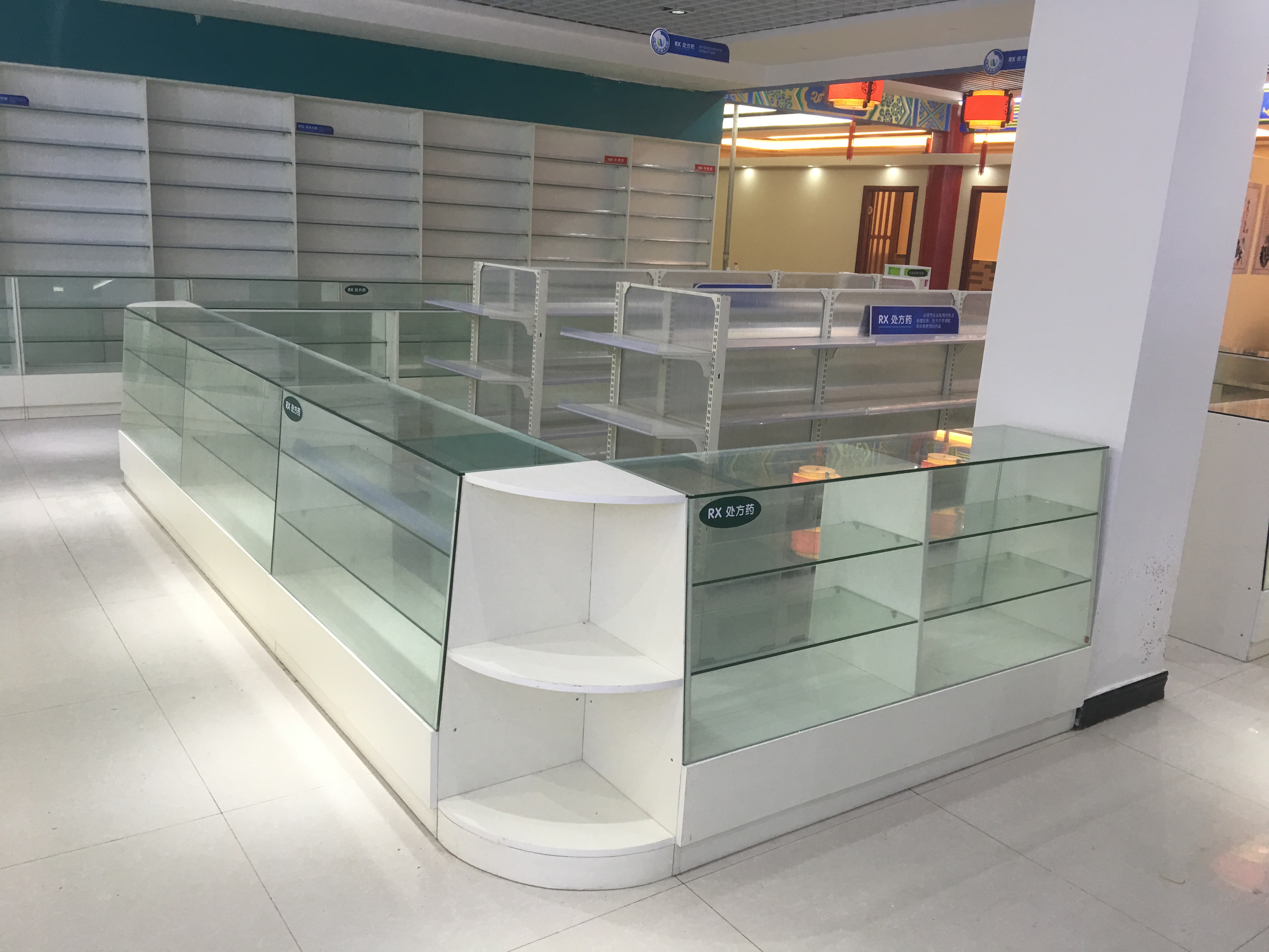 江西西药展柜，玻璃展柜