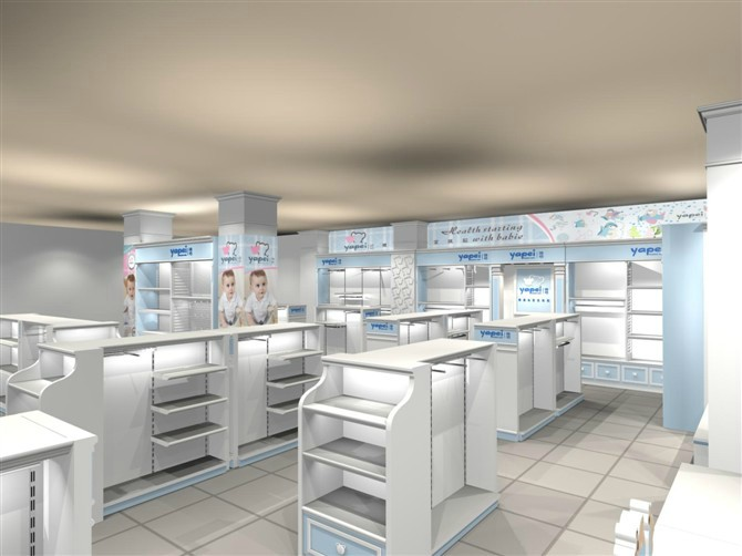 南昌母婴店展示柜整店装修效果图